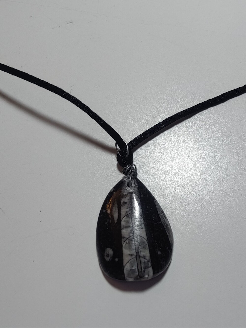 Natural Stone Necklace Bundle Ocean Jasper Orthoceras Fossil 925 Silver Boho - Picture 2 of 13